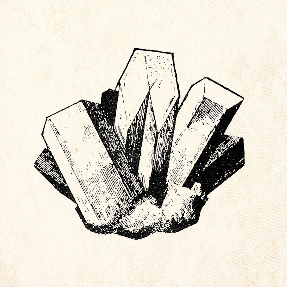 StampaFe Quartz Crystal Cluster Mineral Rubber Art Stamp
