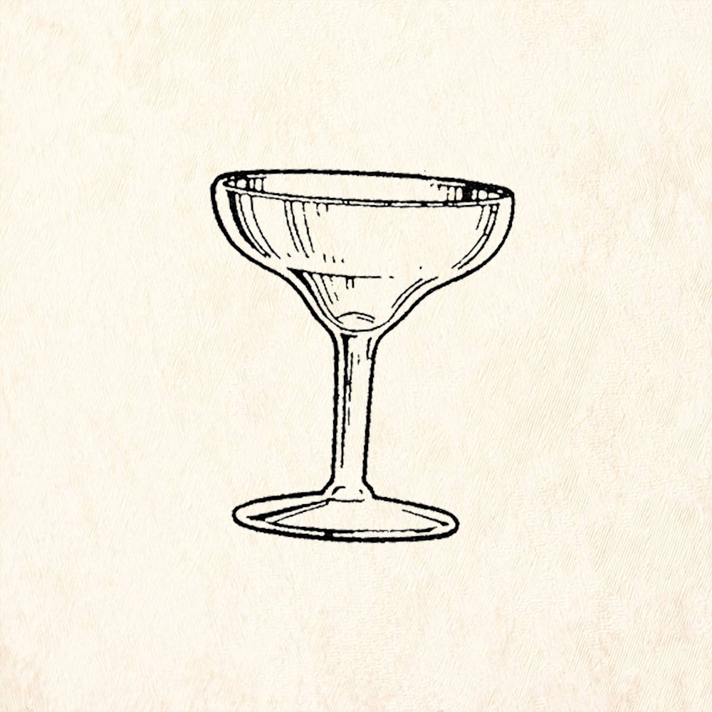 StampaFe Champagne Glass Coupe Celebration Rubber Art Stamp
