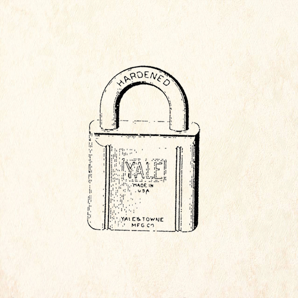 StampaFe Vintage Yale Padlock Security Lock Rubber Art Stamp