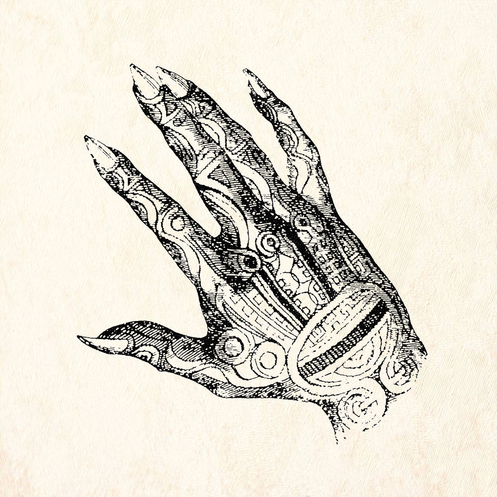 StampaFe Henna Hand Right Ornamental Hand Rubber Art Stamp