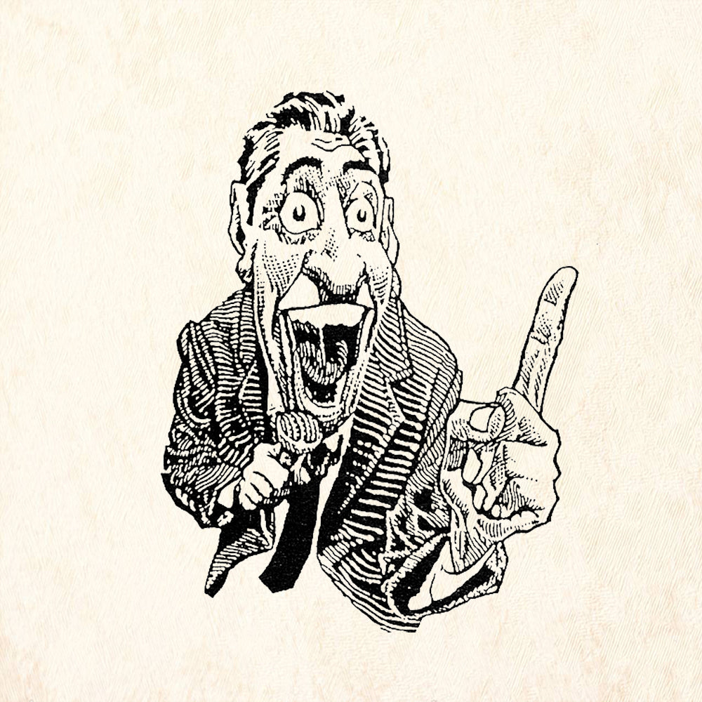 StampaFe Do You Get My Point Man with Microphone Pointing Finger Rubber Art Stamp