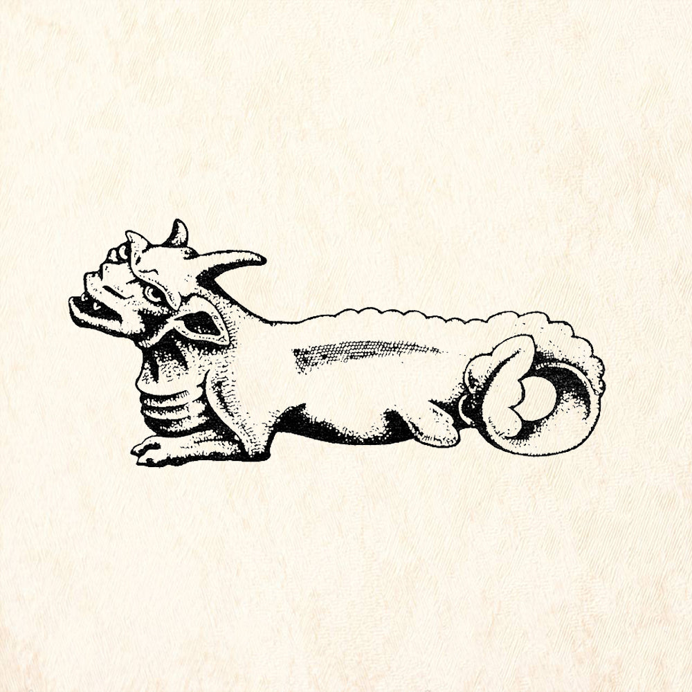 StampaFe Reclining Gargoyle Horned Fantasy Creature Rubber Art Stamp