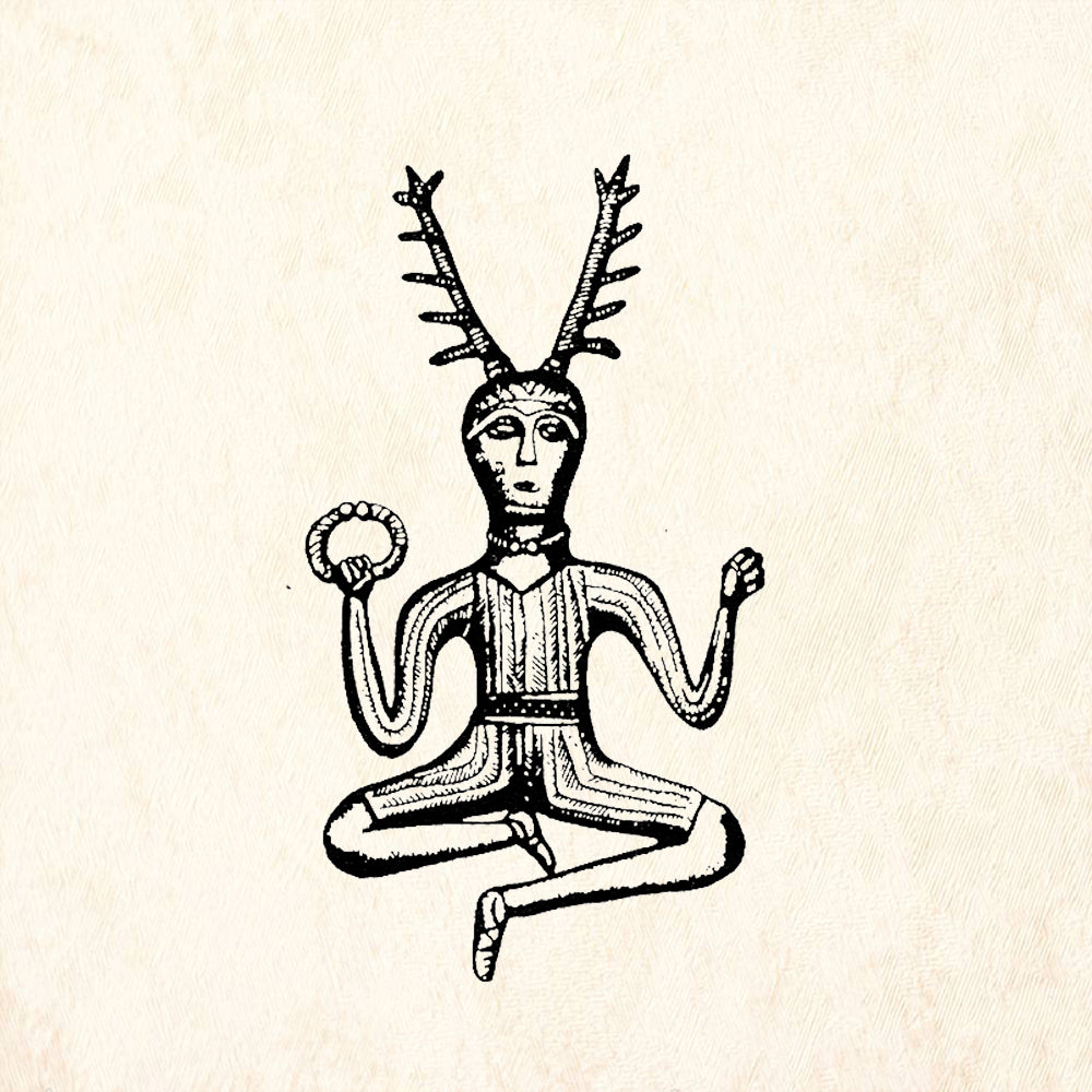 StampaFe Cernunos Celtic Antlered God Rubber Art Stamp