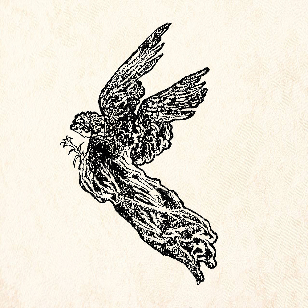 StampaFe Lily Angel Flying Figure Facing Left Rubber Art Stamp