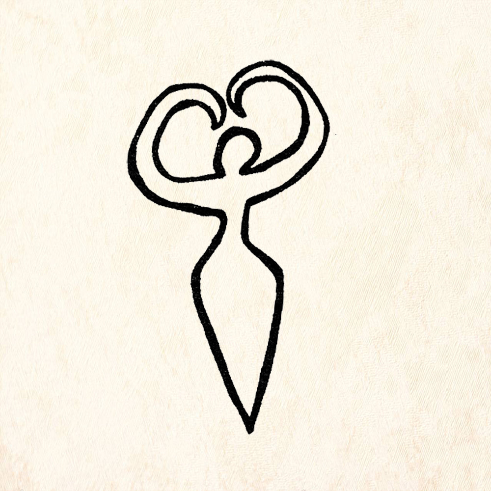StampaFe Whirling Goddess Outline Dancing Figure Rubber Art Stamp