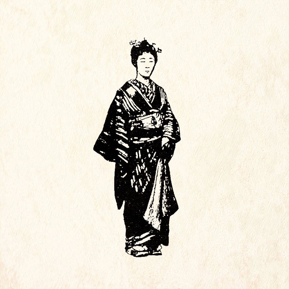 StampaFe Mariko Japanese Woman in Kimono Rubber Art Stamp