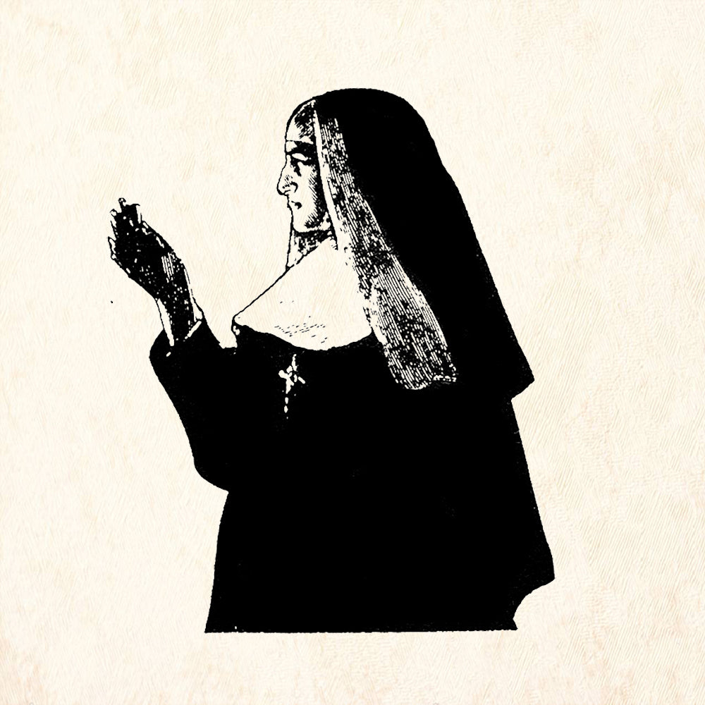 StampaFe No Nunsense Nun in Habit Facing Left Rubber Art Stamp