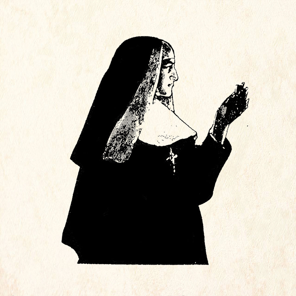 StampaFe No Nunsense Nun in Habit Facing Right Rubber Art Stamp