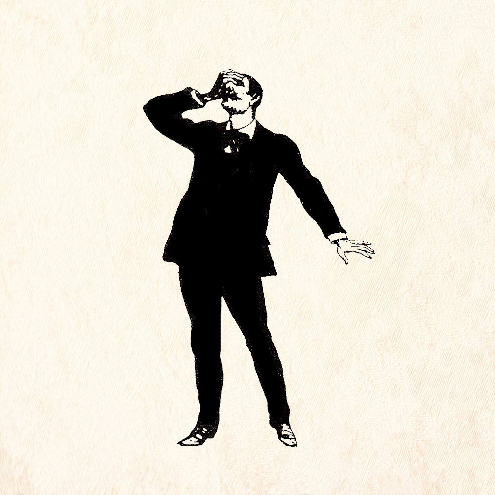 StampaFe Oh Fie! Dapper Man Silhouette Facing Left Rubber Art Stamp
