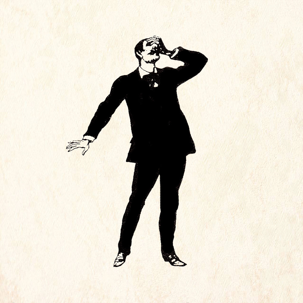 StampaFe Oh Fie! Dapper Man Silhouette Facing Right Rubber Art Stamp