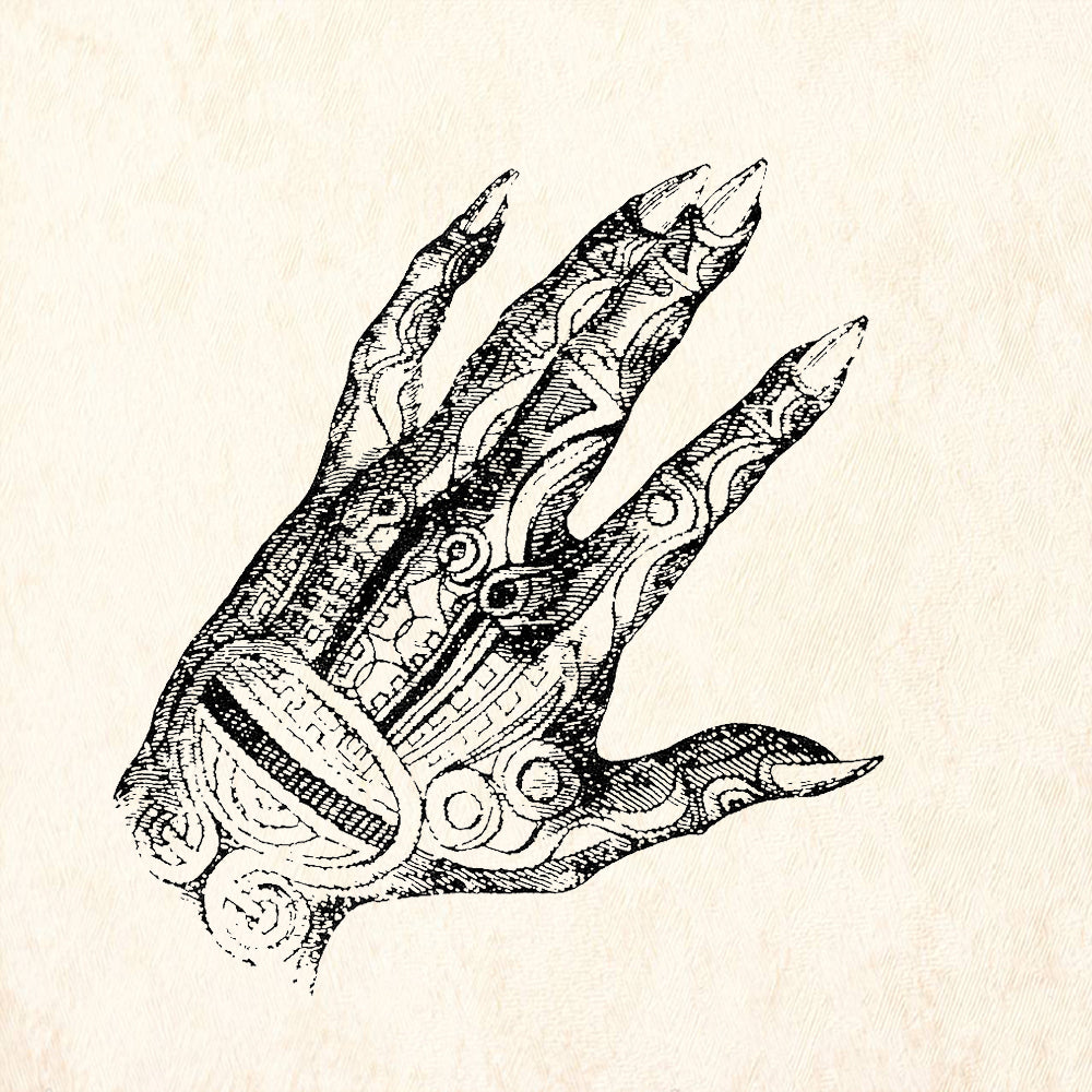 StampaFe Henna Hand Left Mehndi Hamsa Style Rubber Art Stamp