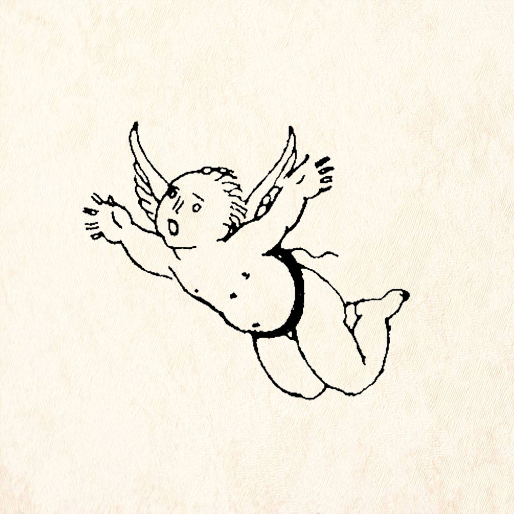 StampaFe Alarmed Cherub Rubber Art Stamp