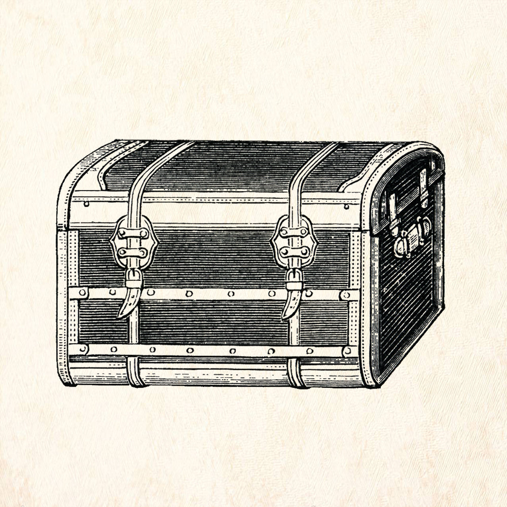 StampaFe Steamer Trunk Rubber Art Stamp