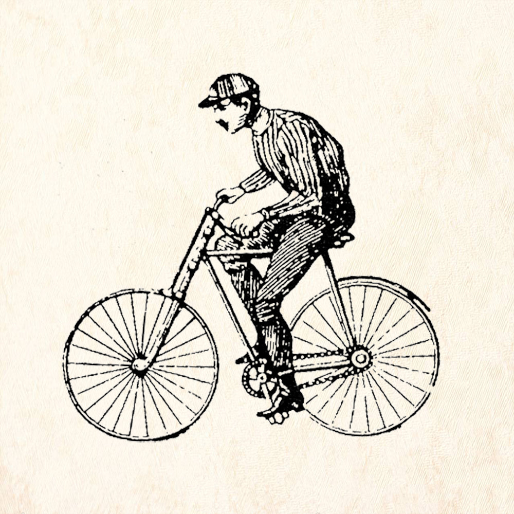StampaFe Bicycle Rider Rubber Art Stamp