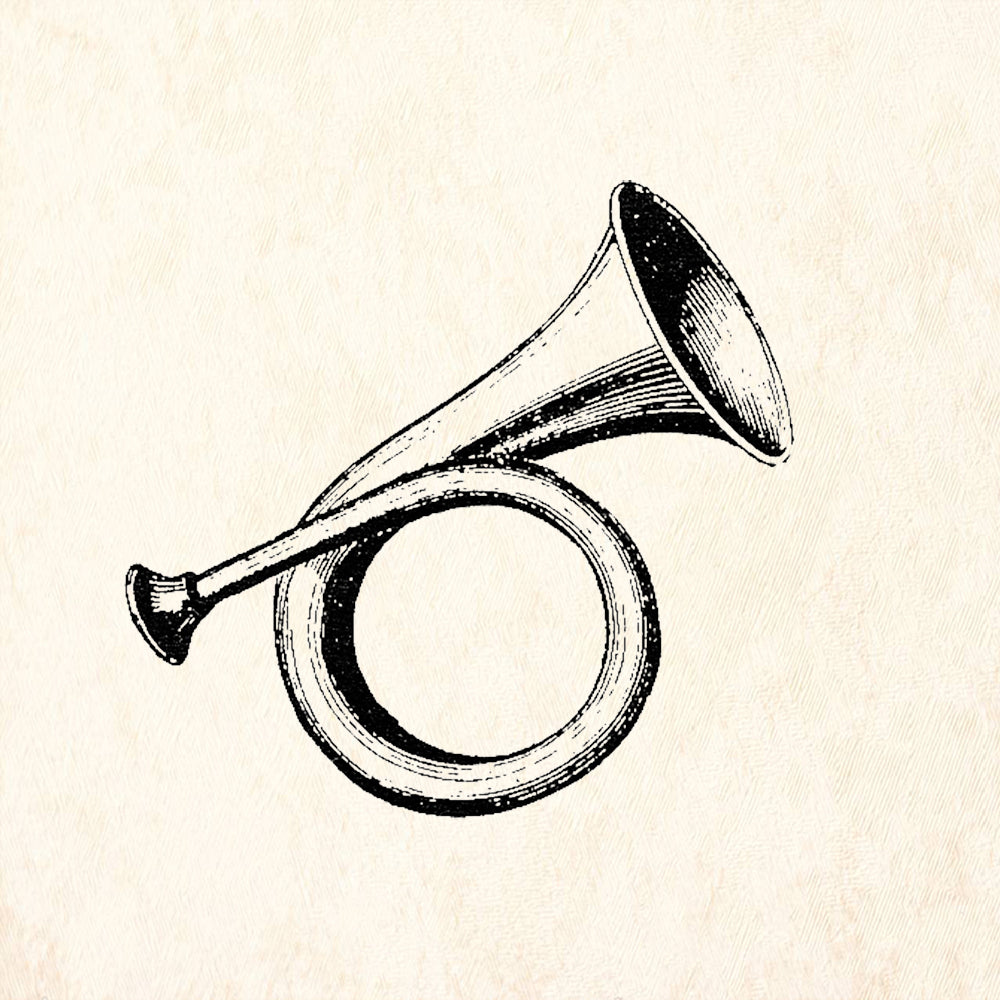 StampaFe Post Horn Rubber Art Stamp