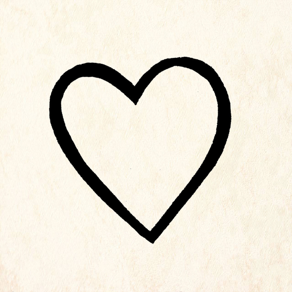 StampaFe Large Hand Carved Heart Rubber Art Stamp