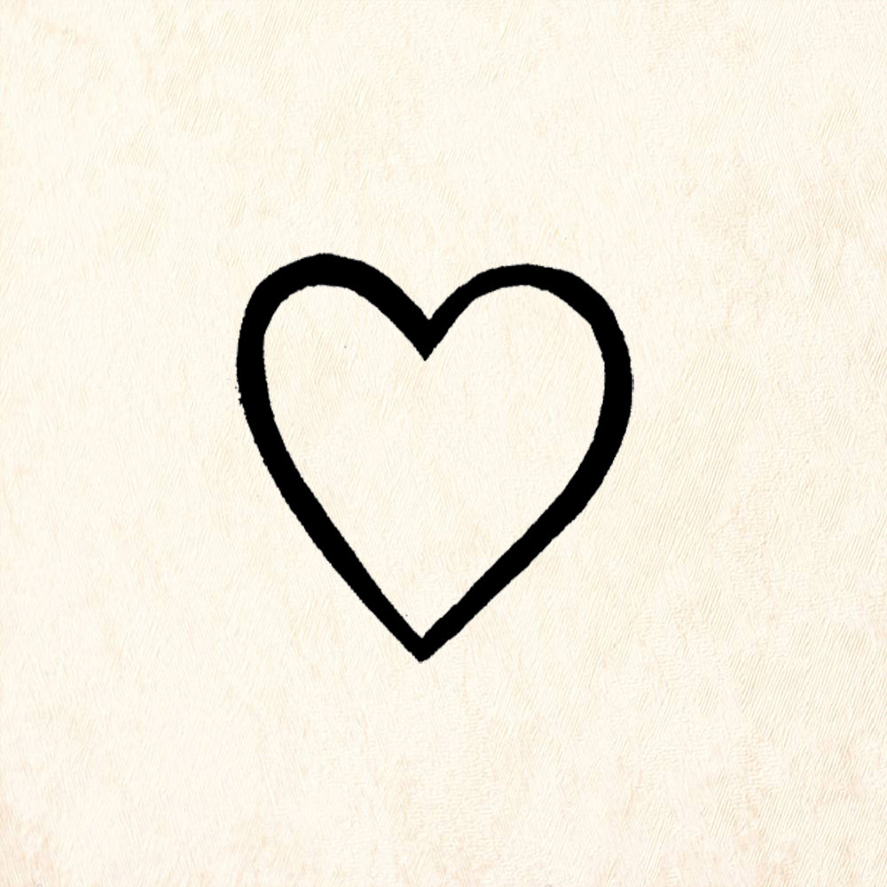 StampaFe Small Hand Carved Heart Rubber Art Stamp