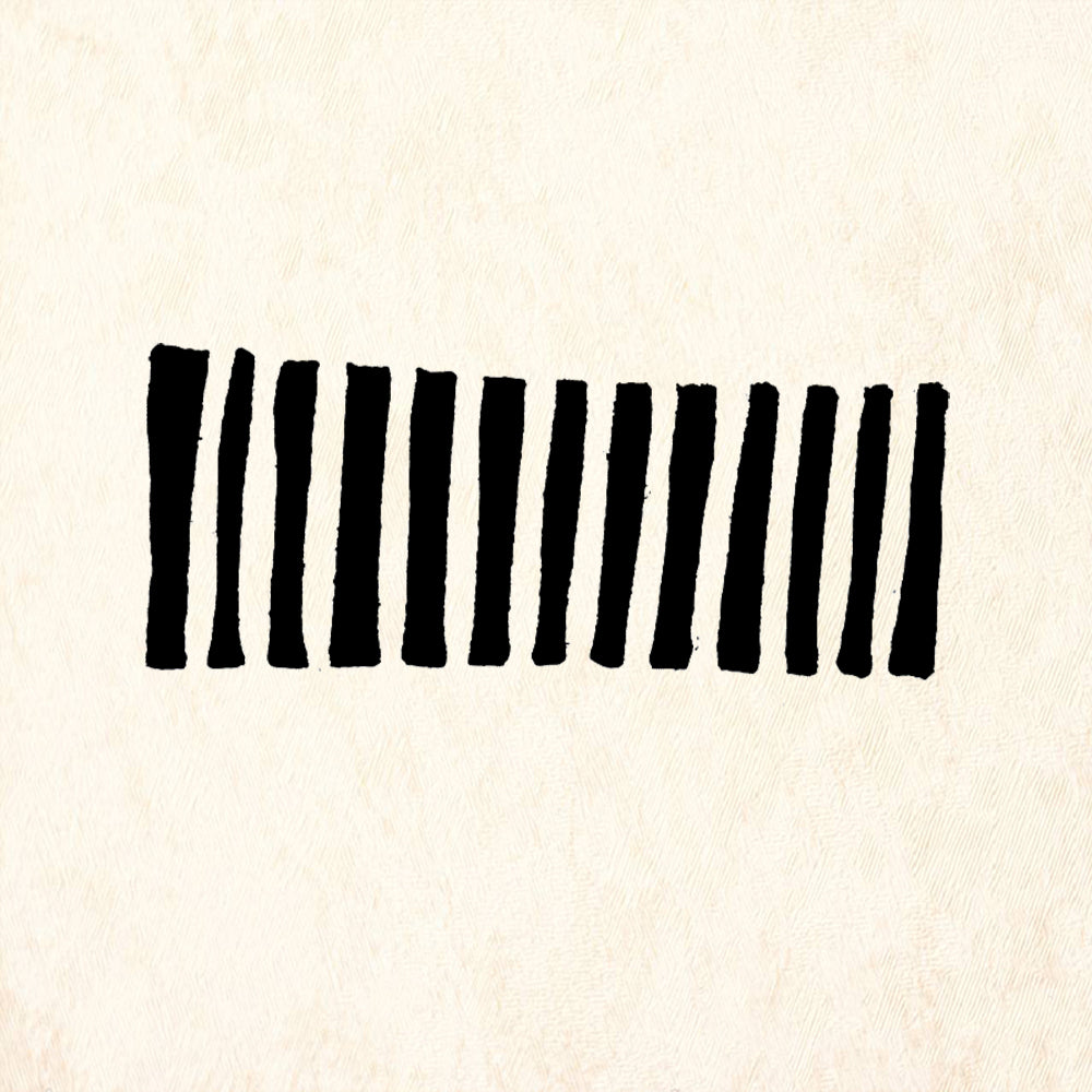 StampaFe Large Hand Carved Stripes Rubber Art Stamp