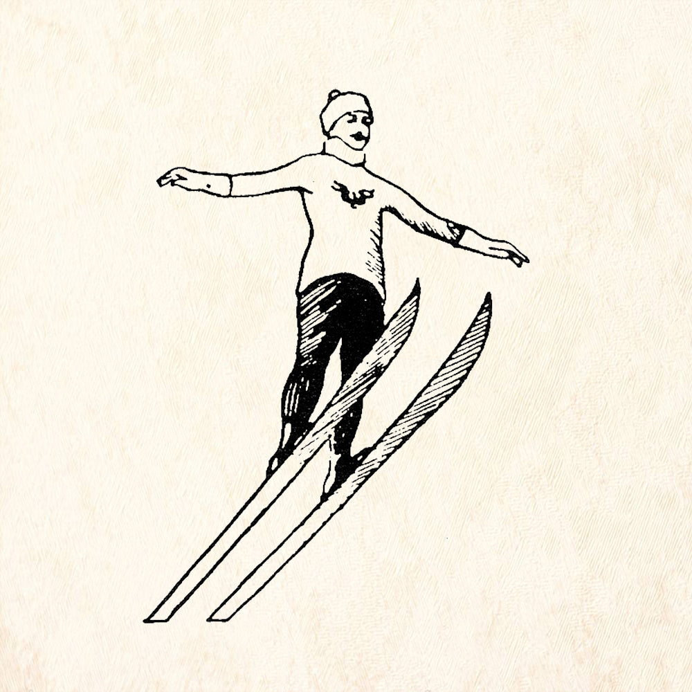 StampaFe Ski Jumper Rubber Art Stamp