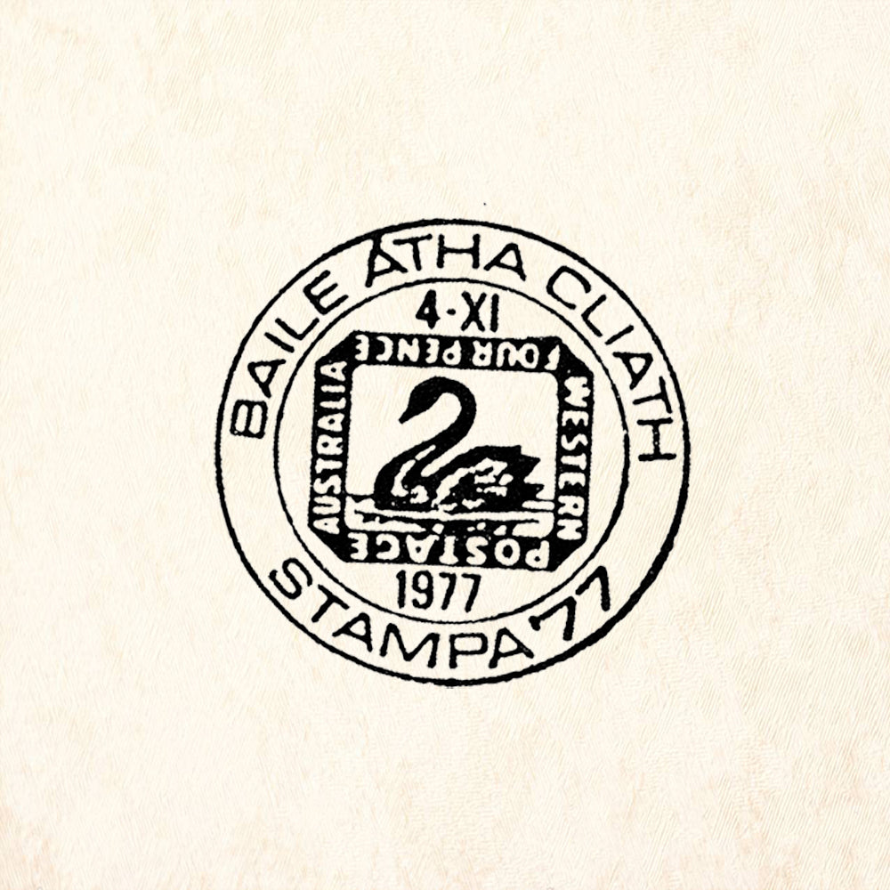 StampaFe Baile Atha Cliath Postmark Rubber Art Stamp