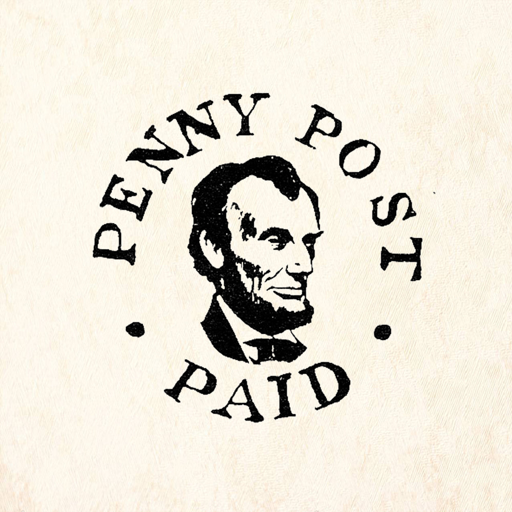 StampaFe Lincoln Penny Post Postmark Rubber Art Stamp