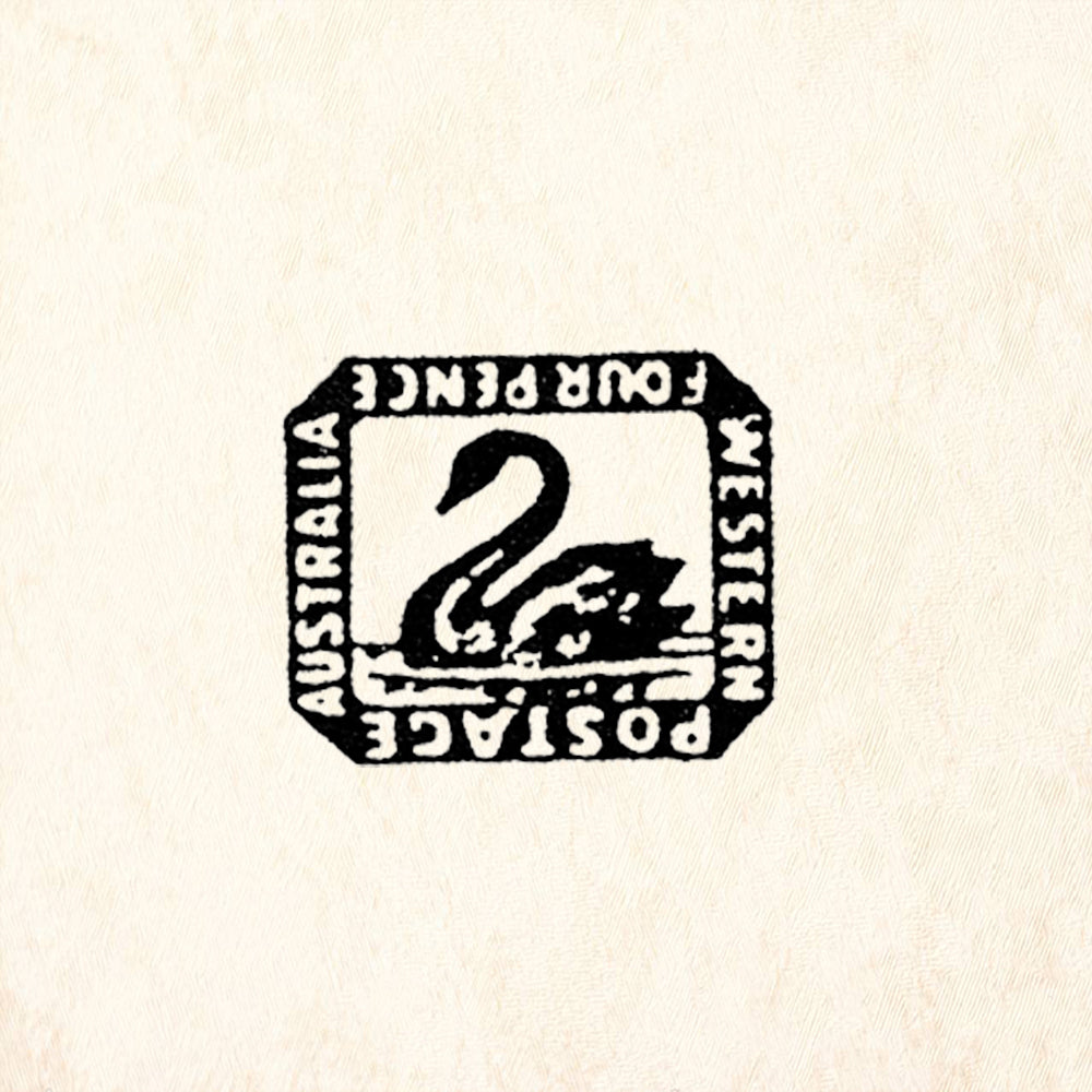 StampaFe Australian Four Pence Postmark Rubber Art Stamp