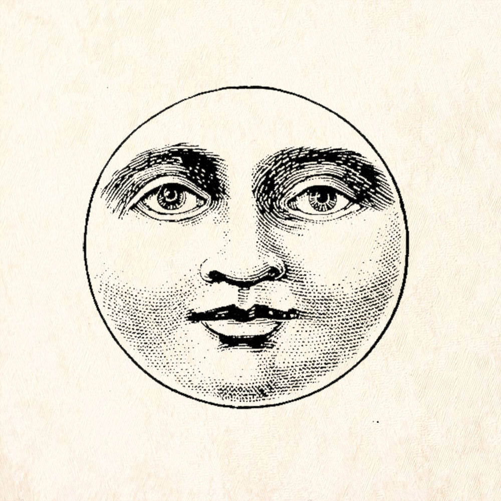 StampaFe Man in the Moon Rubber Art Stamp