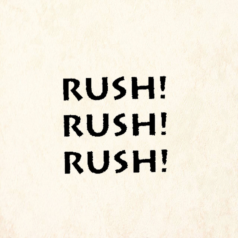 StampaFe Rush Rush Rush Sentiment Mixed Media Rubber Art Stamp