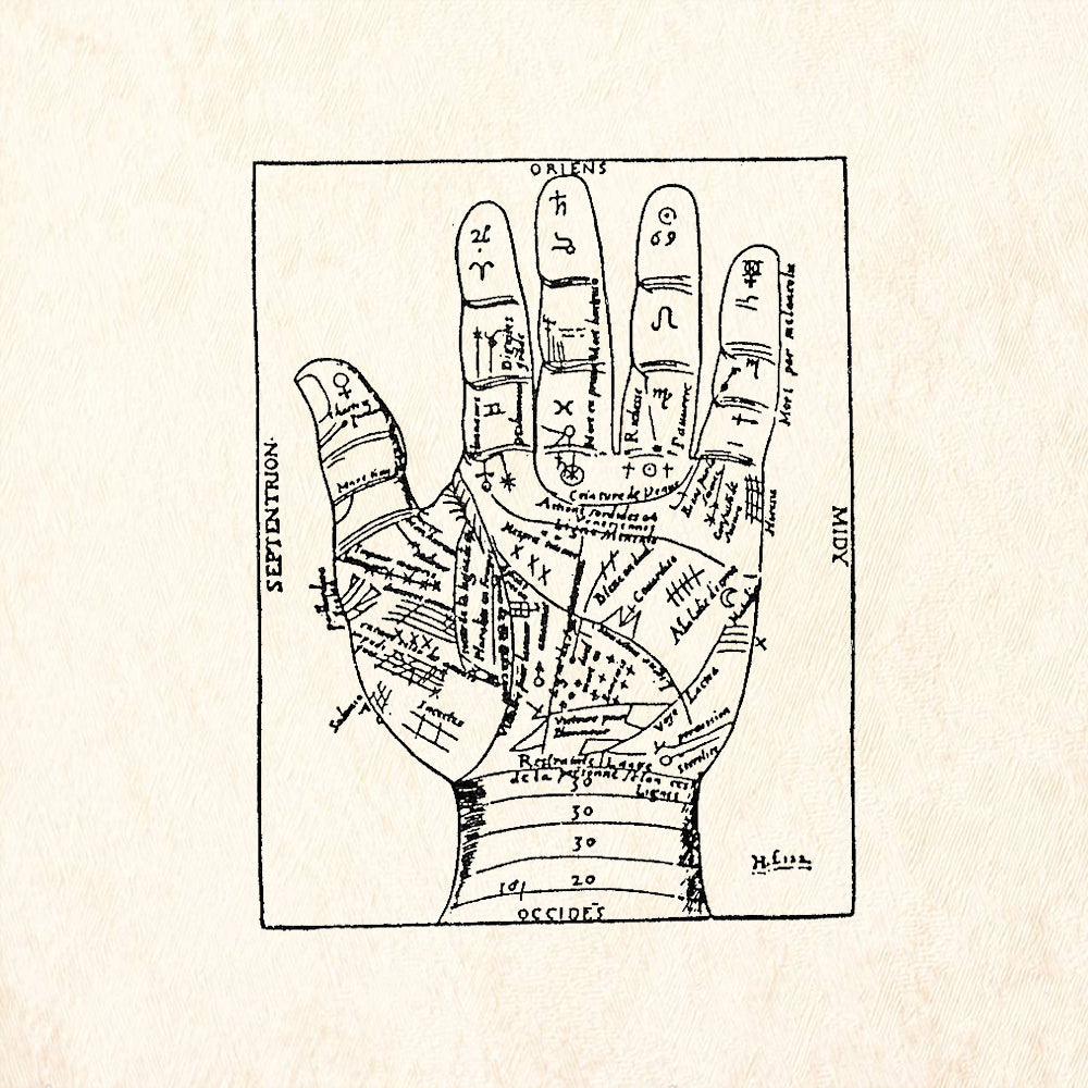 StampaFe Palmistry Chart Rubber Art Stamp