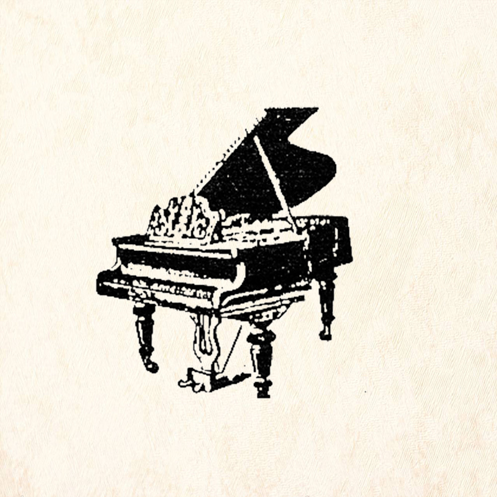 StampaFe Baby Grand Piano Rubber Art Stamp