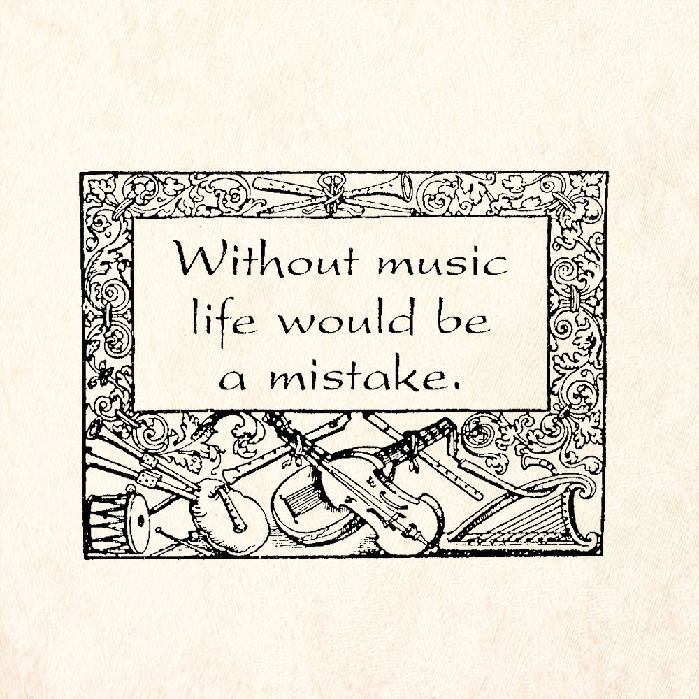 StampaFe Life Without Music Rubber Art Stamp