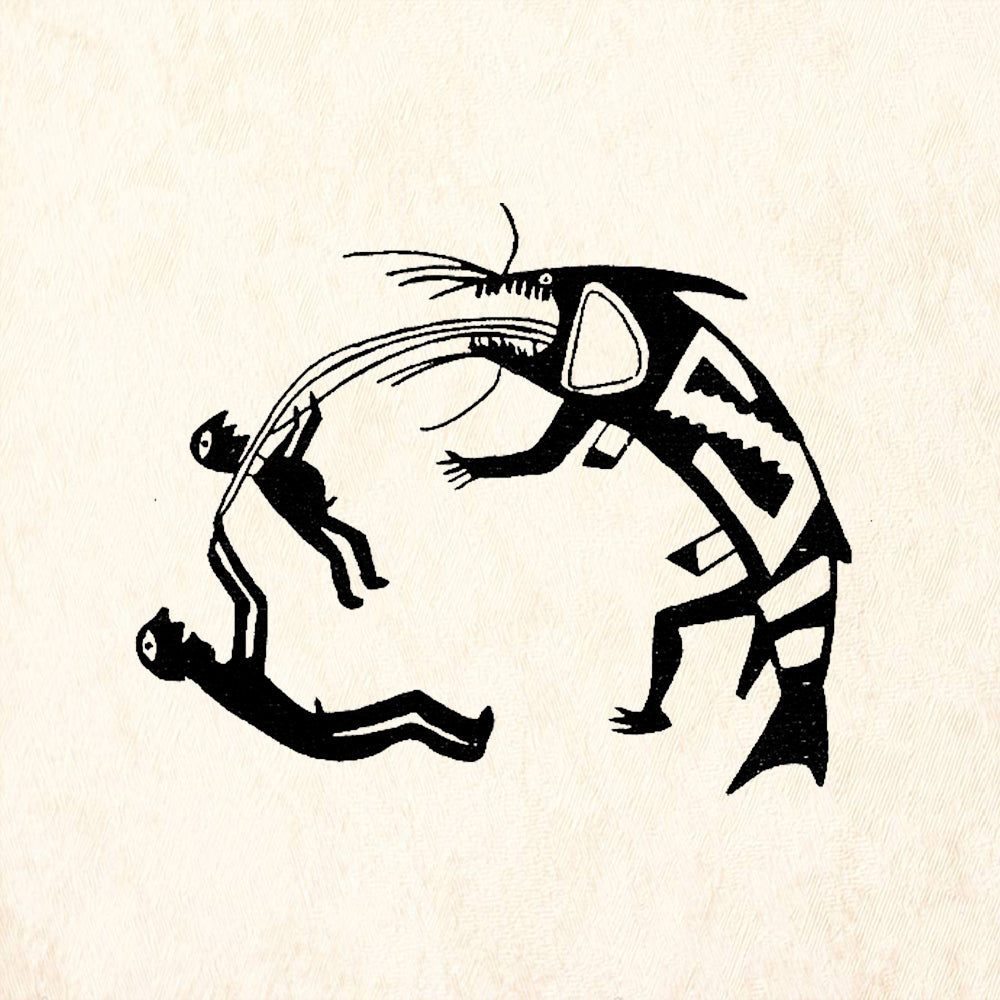 StampaFe Big Catch Mimbres Rubber Art Stamp