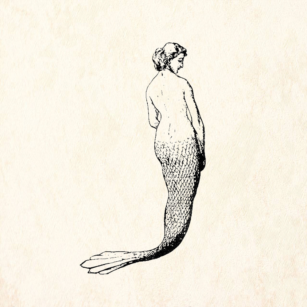 StampaFe Mermaid Back Rubber Art Stamp