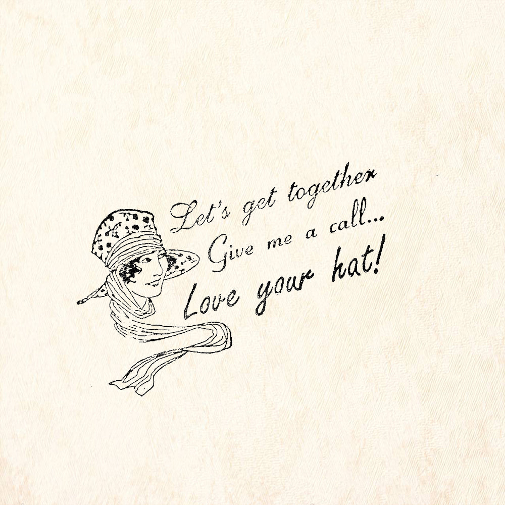 StampaFe Love Your Hat Retro Lady Rubber Art Stamp