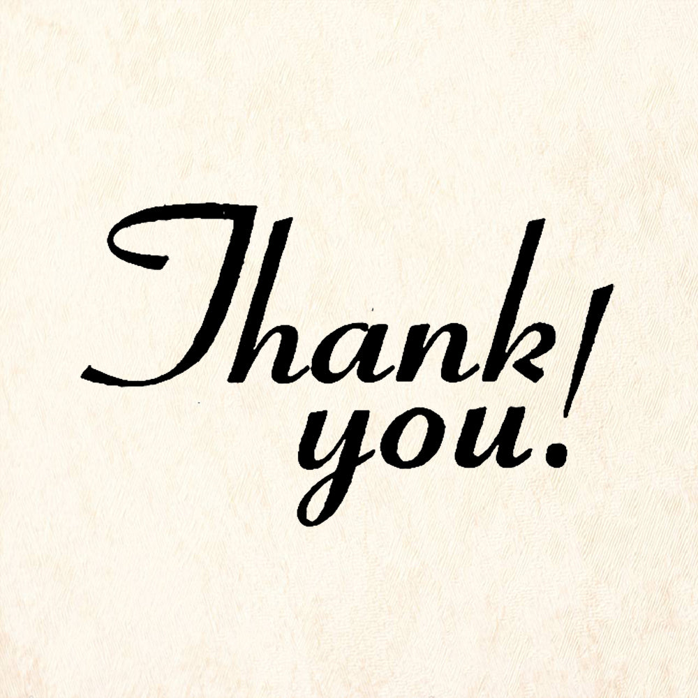 StampaFe Thank You Script Card Making Rubber Art Stamp