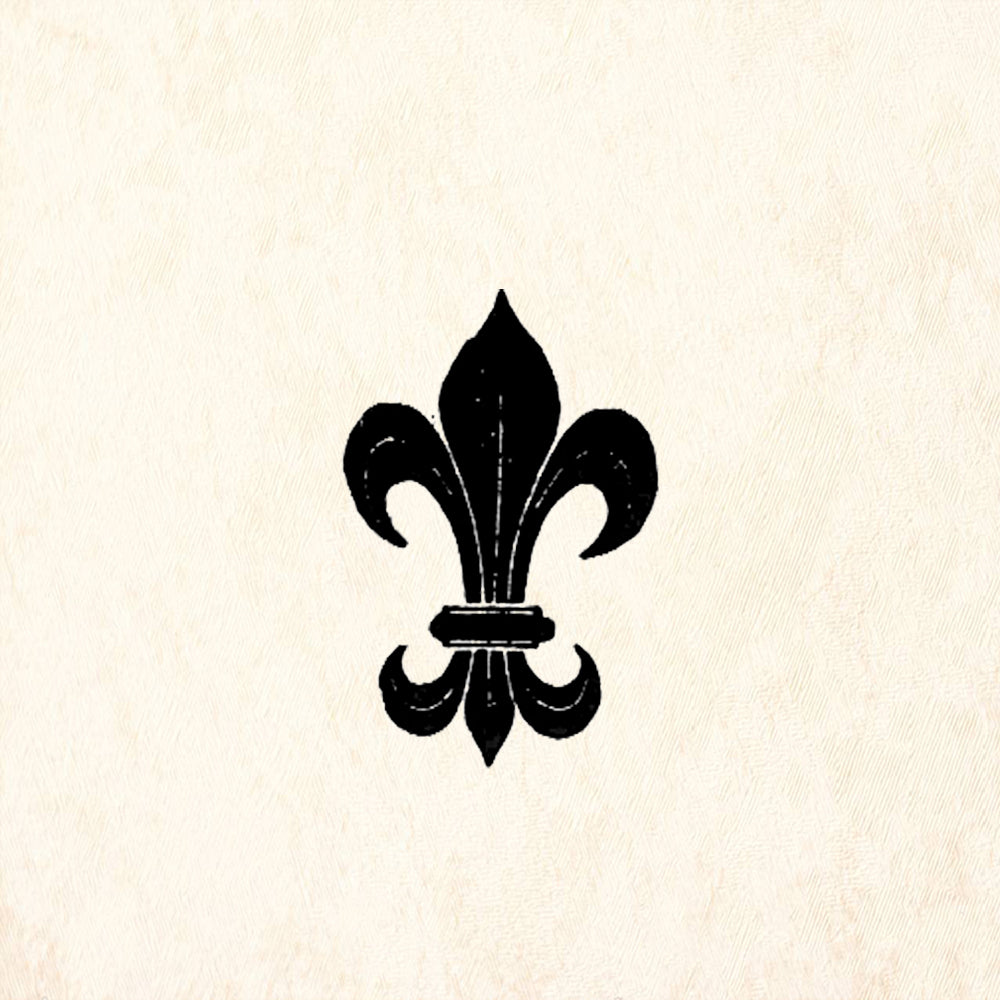 StampaFe Fleur de Lis Small Heraldic Mixed Media Rubber Art Stamp