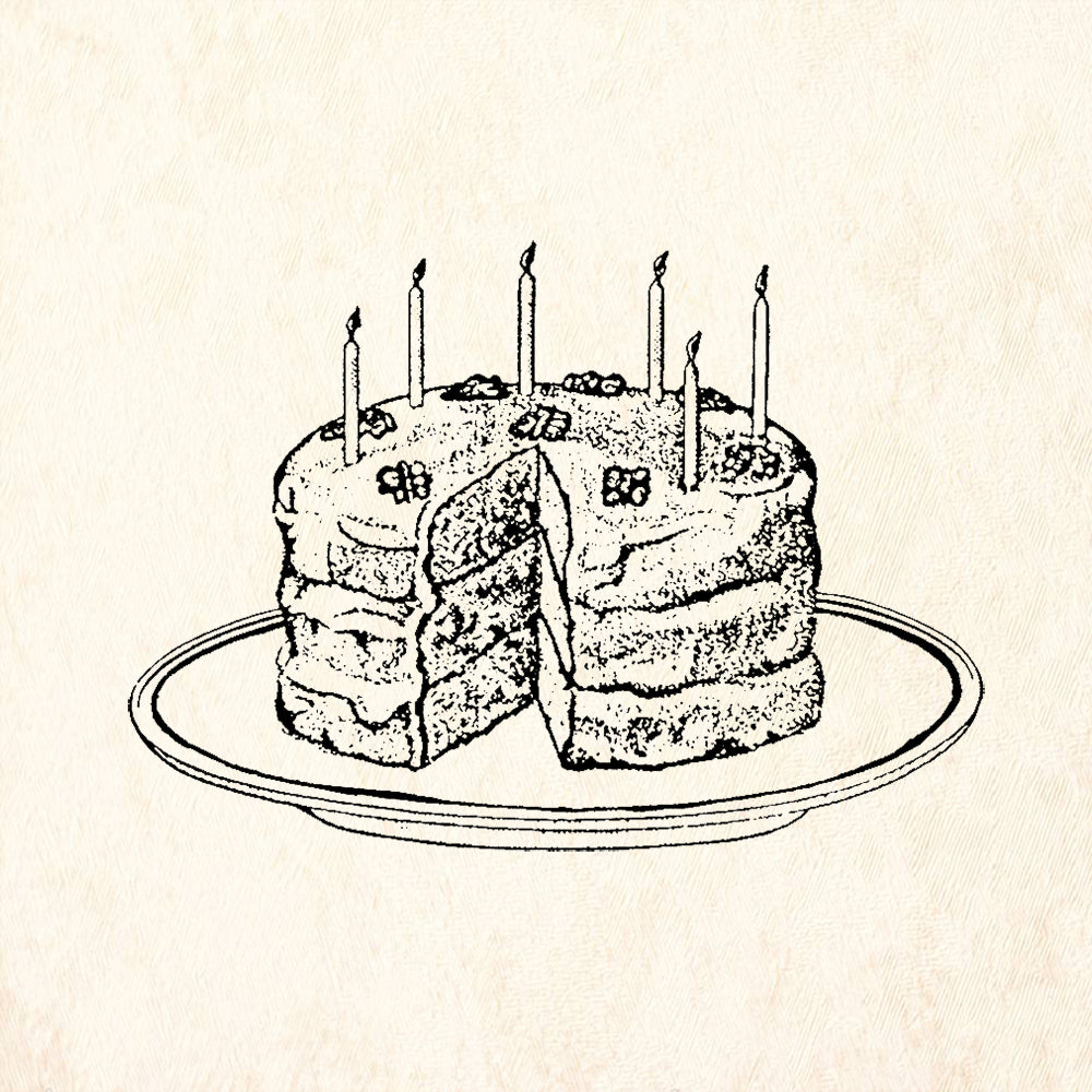 StampaFe Birthday Cake Rubber Art Stamp