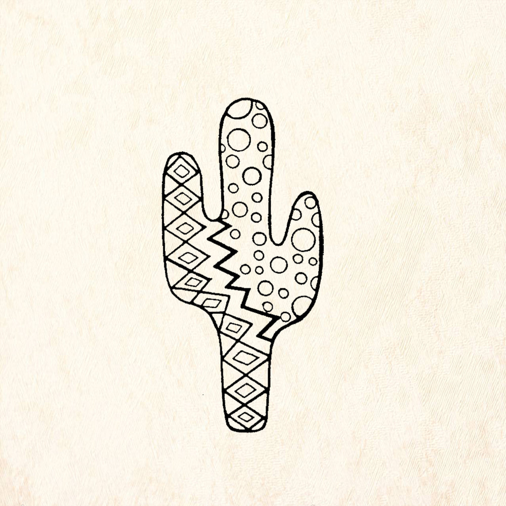 StampaFe Saguaro Cactus Rubber Art Stamp