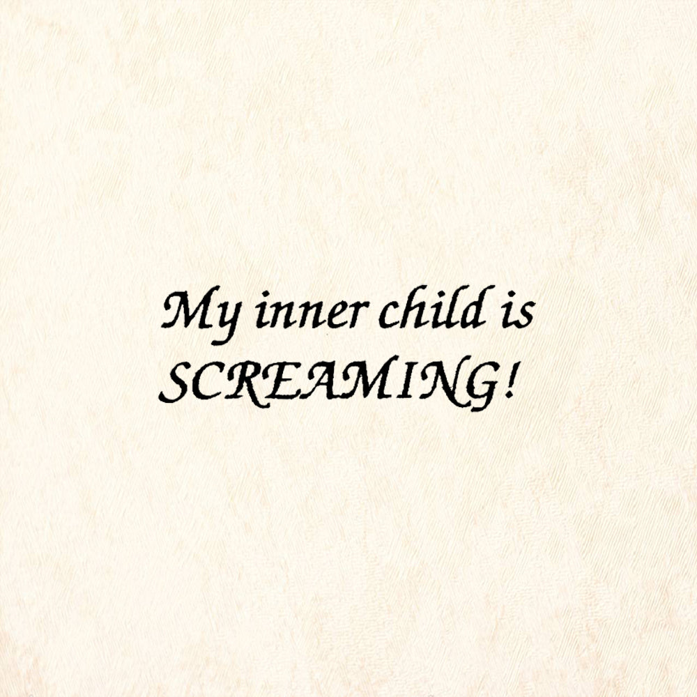 StampaFe My Inner Child Is Screaming Funny Quote Rubber Art Stamp