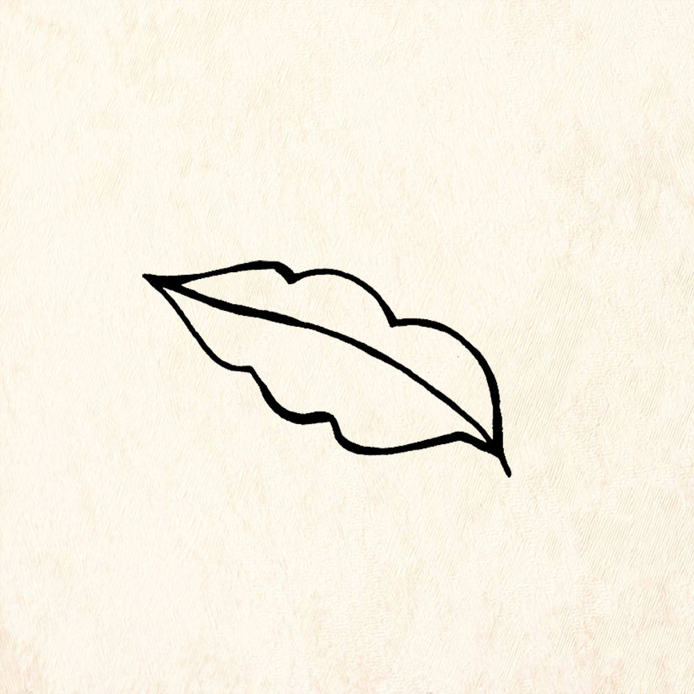 StampaFe Leaf Large Simple Outline Nature Rubber Stamp