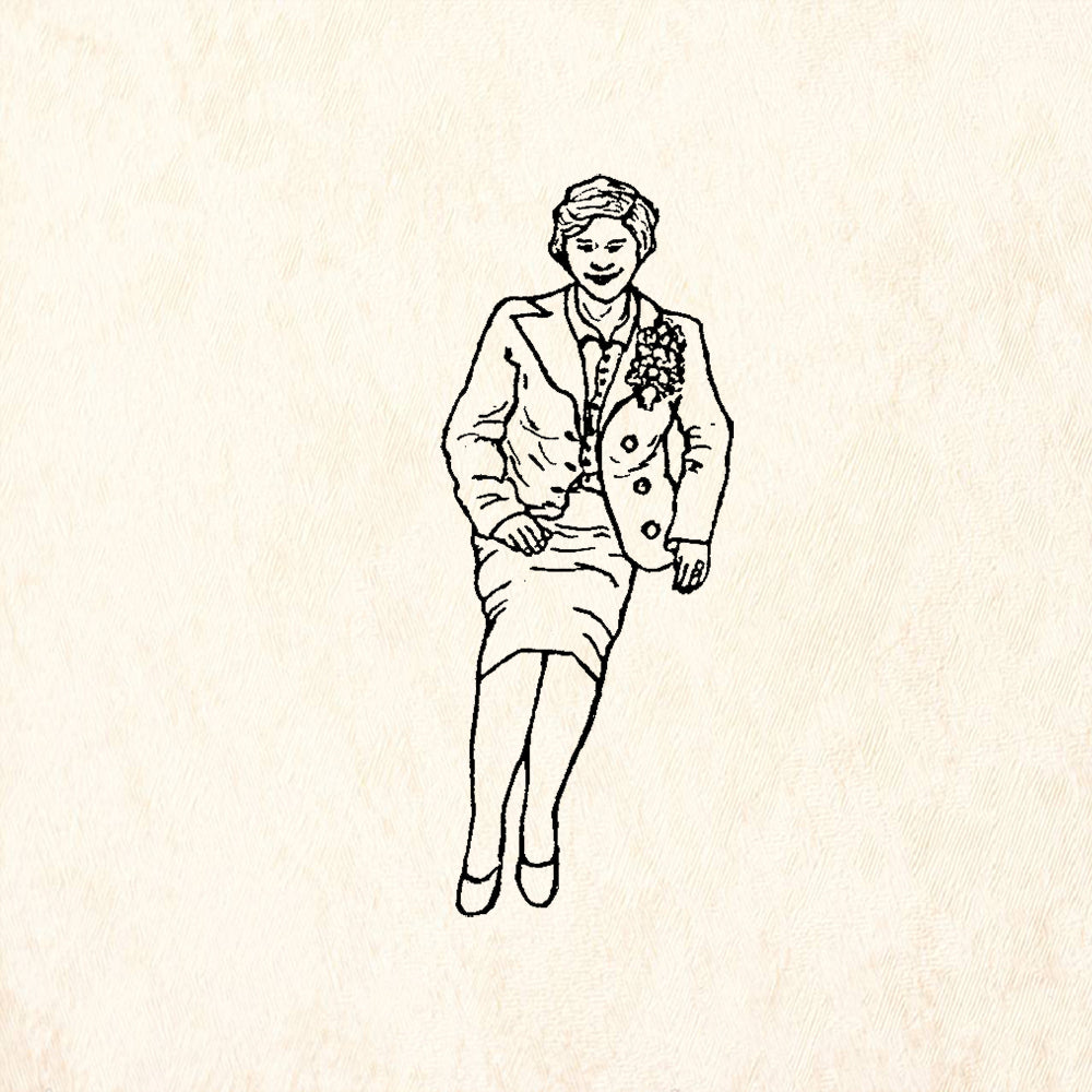 StampaFe Ada Woman in Suit Rubber Art Stamp