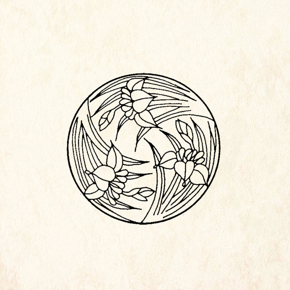 StampaFe Iris Crest Rubber Art Stamp