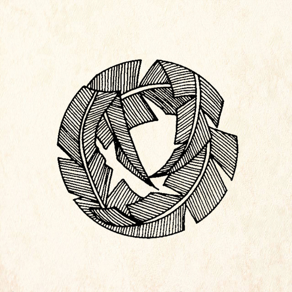 StampaFe Leaf Crest Rubber Art Stamp
