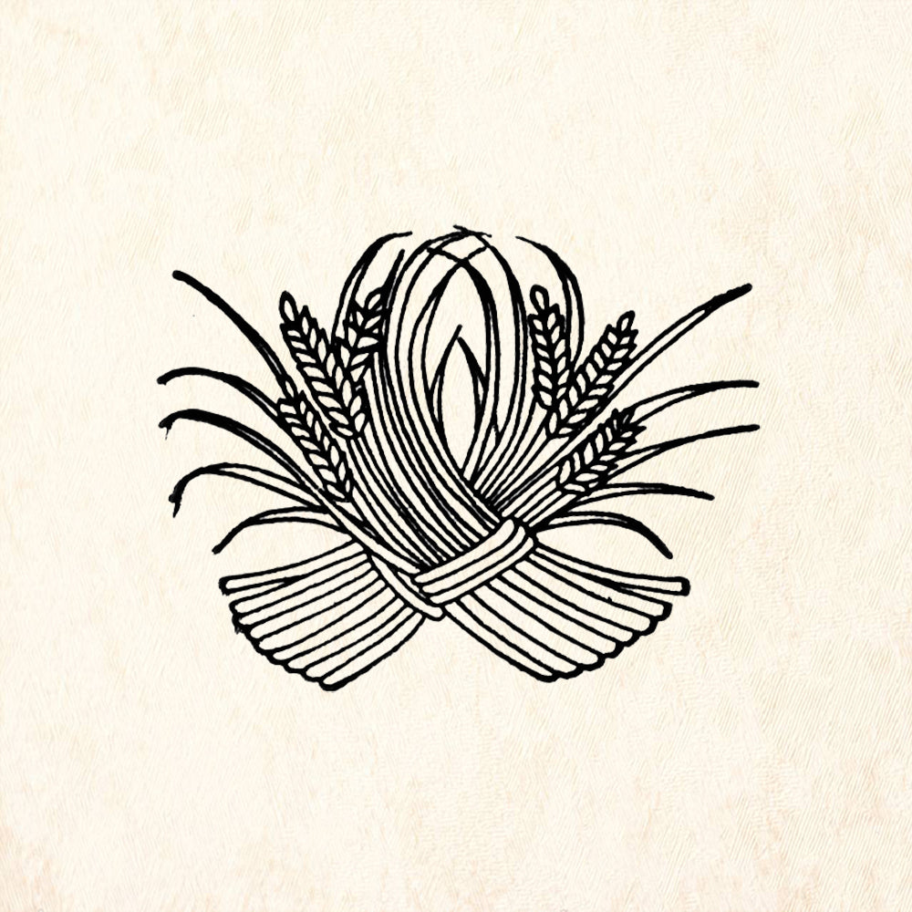 StampaFe Large Wheat Crest Rubber Art Stamp