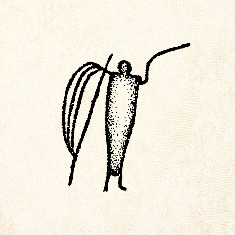 StampaFe Spear Man Southwestern Petroglyph Rubber Art Stamp