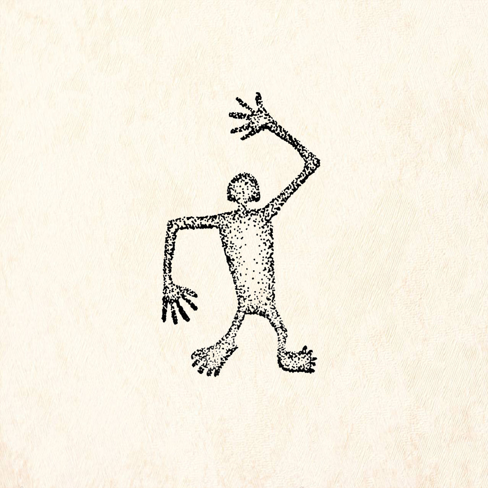 StampaFe Long Arm Man Tribal Rubber Art Stamp