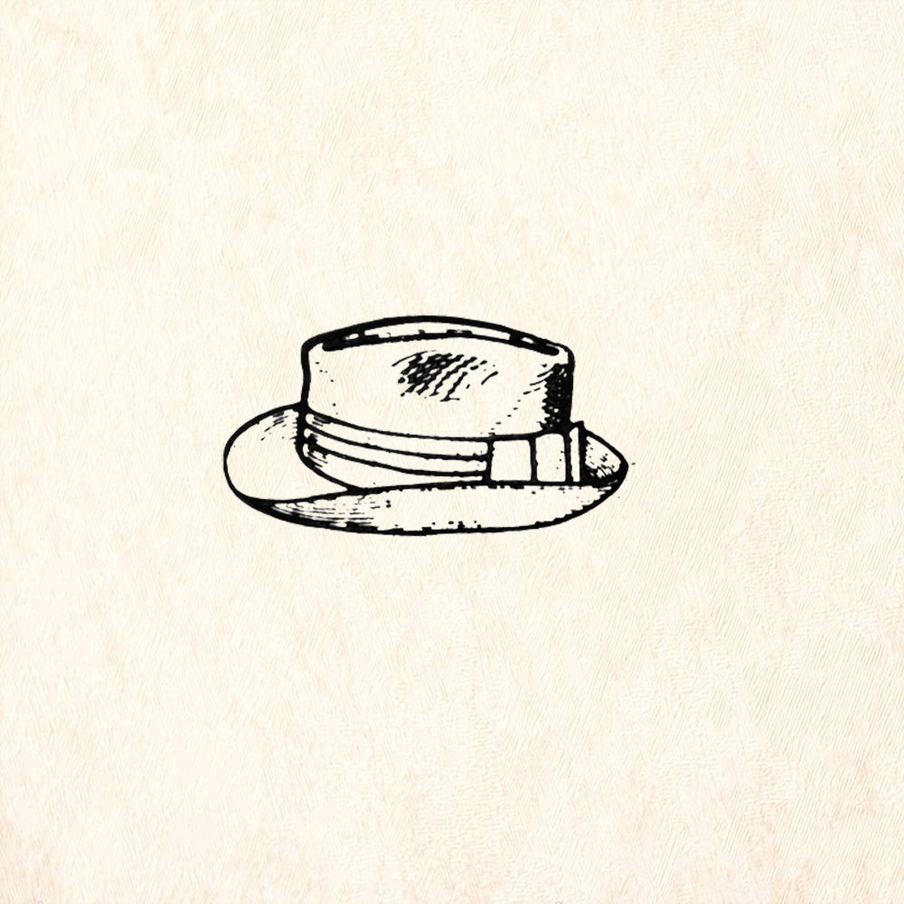 StampaFe Boater Hat Vintage Rubber Art Stamp
