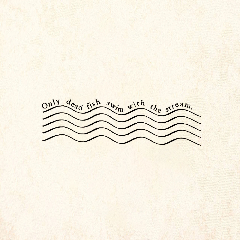 StampaFe Only Dead Fish Swim With The Stream Rubber Art Stamp