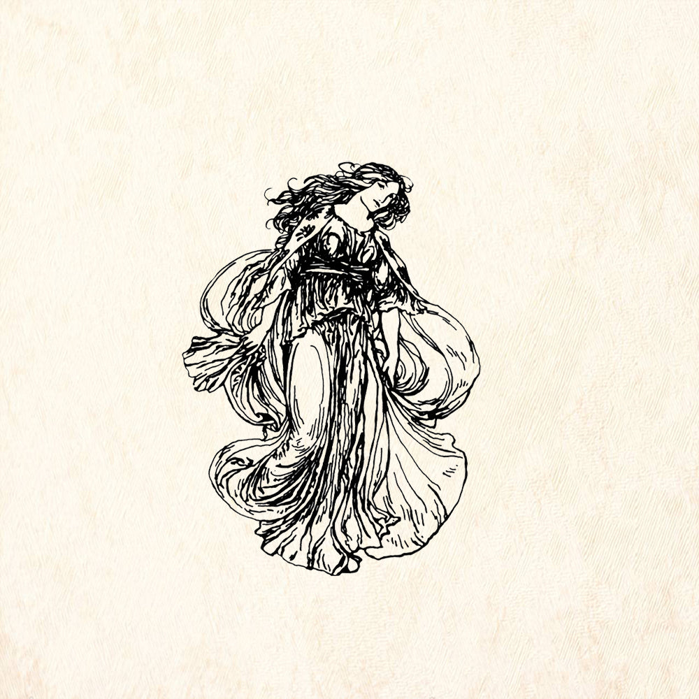 StampaFe Waltzing Art Nouveau Rubber Art Stamp