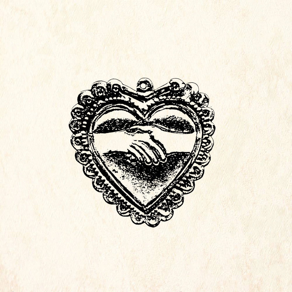 StampaFe Hands in Heart Vintage Rubber Art Stamp